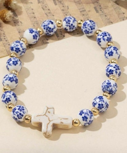 Bracciale elastico perline - bracciale,