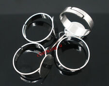 2pz base per anelli regolabile 17.5mm bijoux  anello colore argento tibet