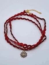 Collana choker triplo rosso