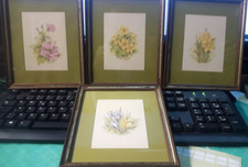 NR.04  QUADRETTI INCORNICIATI E VETRO - TEMA FLOREALE - 19X16 CM