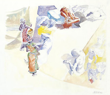 HASSOUN ALI "Meditazione" Tecnica mista su carta 75x85cm 