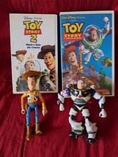 Toy story e Toy story 2 con action figure Woody e Buzz Disney Pixar 2 vhs vintag
