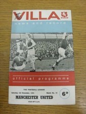 03/12/1966 Aston Villa v Manchester United  (creased corner, score inside). Foot