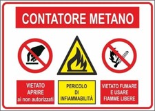 CARTELLO SEGNALETICO - CONTATORE METANO - segnale