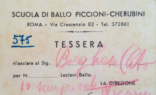Tessera scuola di ballo - tessera,