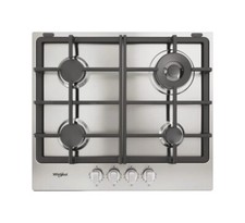 WHIRLPOOL TGML 661 IX R PIANO COTTURA 4 FUOCHI 58CM ACCIAIO INOX GRIGLIE GHISA