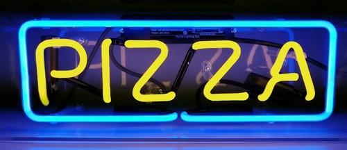 Insegna neon pizza con - insegna,