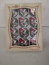 Set 12 Addobbi Natalizi VINTAGE GALVAS-GP Casette Plastica Infrangibile NOS Ital