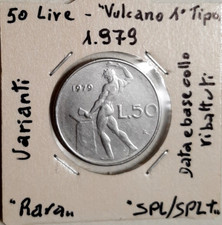 REPUBBLICA ITALIANA - 50 LIRE 1979 - VARIANTE DATA E BASE DEL COLLO RIBATTUTI
