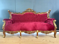 Divano salotto stile barocco Settee per festa inaugurale nuova casa-velluto rosso