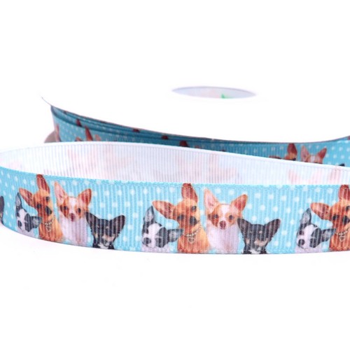Nastro grosgrain pois blu - grosgrain,