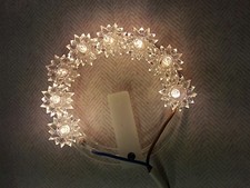 AUREOLA LUMINOSA CORONCINA PER STATUE IN PLEXIGLASS LUCE BIANCA DIAMETRO CM 8