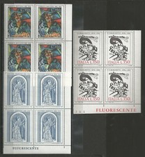 1976 REP. ARTE ITALIANA BOCCIONI MARINETTI QUARTINE  D'ANGOLO  cat. 1337/9 MNH**