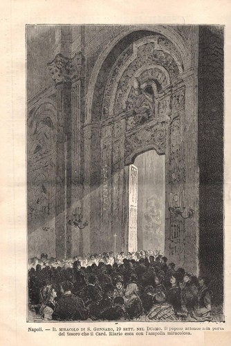 Stampa antica napoli miracolo - napoli,