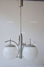 Lampadario Vintage'50 design Italy Alluminio 3 sfere/palle/Sciolari/Vetro-1OO