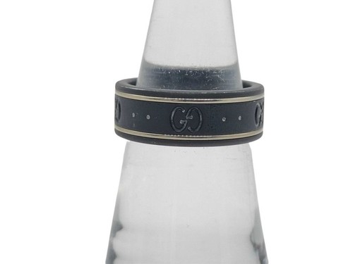 Anello icona gucci nero - gg,