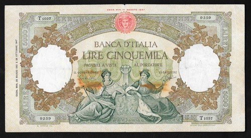 Italia banconota 5000 lire - -,