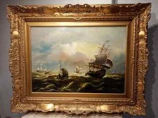 Dipinti antichi 800 oil painting fiamminghi vittoriano  van de velde Venezia 