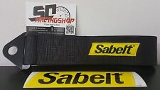 SABELT GANCIO TRAINO RACING TUNING STOFFA LACCIO ABARTH 500 595 TOW STRAP NERO