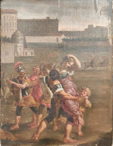 Dipinto olio tela applicata - olio,