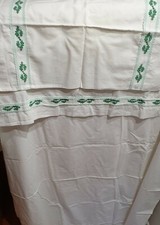 Lenzuolo Con Federa Lettino Bambini In Puro Cotone Cucito A Mano Vintage Anni 80