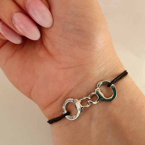 Bracciale con manette argento - manette,