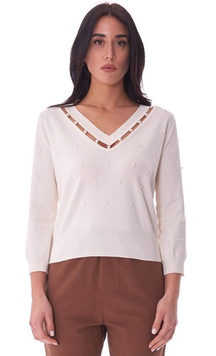 Maglia twinset con perle - twinset,