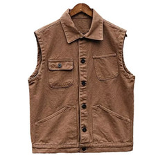 Gilet uomo denim con tasche