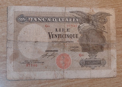 Banconota lire banca - 25,