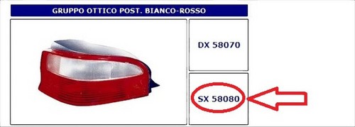58080 fanale posteriore - 58080, sx