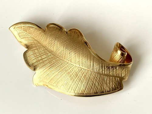 Broche vintage feuille doré - vintage,