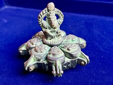 PORTA TRUCCO MAKEUP INDIA GANESH FIORE LOTO BRONZO 7 SCOMPARTI VIAGGIO ARTE ASIA