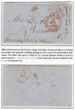 STATO PONTIFICIO - 2 APRILE 1856 LETTERA PER PROVIDENCE (USA)