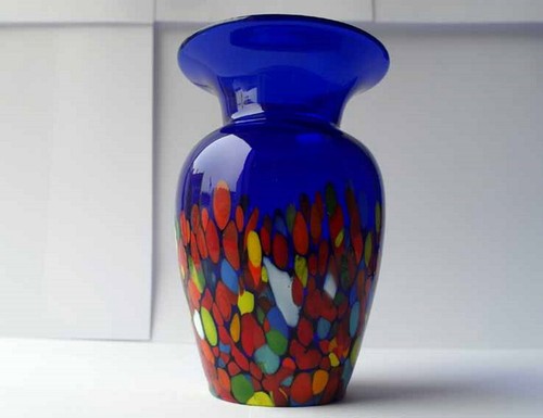 Vaso vetro cobalto blu - vetro,, cobalto-blu,
