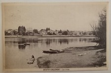 SESTO CALENDE LE VILLE ANIMATA CON LAVANDAIA FP/BN VIAGG. 1937 VEDI...