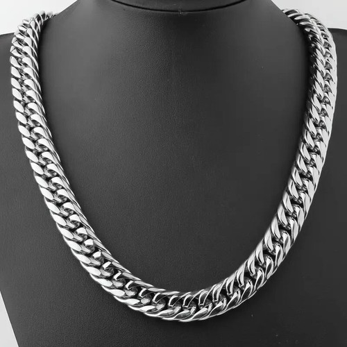 Collana cubana uomo acciaio - uomo,