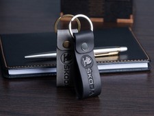 Skoda Leather Keychain
