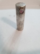 VINTAGE PORTA ROSSETTO ARGENTO 800 CON PIETRA VIOLA GIOIELLO