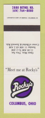 Copertina fiammiferi rocky s - fiammiferi, rocky's