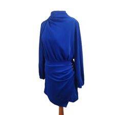 ZARA Vestito Manica Lunga Pantaloncini Playsuit Collo Alto Blu Elettrico Taglia 10-12 Party