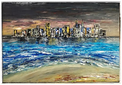 Quadro astratto dipinto mano - astratto,