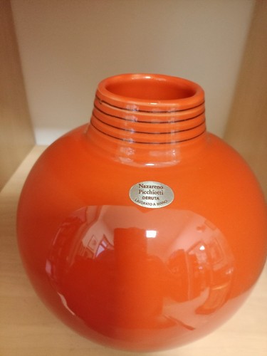 Vaso rosso vintage ceramica - vintage, in