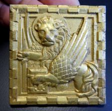 FERMACARTE IN OTTONE - LEONE DI SAN MARCO - BTG SAN MARCO MARINA MILITARE