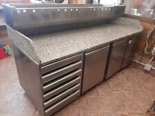 BANCO FRIGO PER PIZZERIA CON PIANO IN GRANITO, CASSETTIERA, SUPPORTO REFRIGERSTO