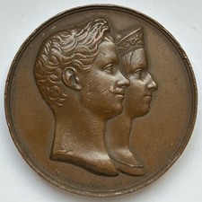 TORINO MEDAGLIA 1842 MATRIMONIO VITTORIO EMANUELE II E MARIA ADELAIDE D'ASBURGO