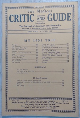 October 1931 medical critic - october,