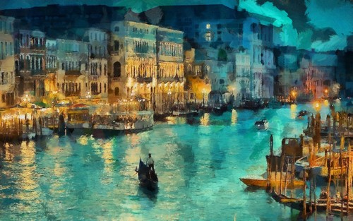 Quadro italia venezia barca - italia,