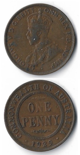 Australia penny 1929 - australia.,