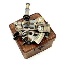 Sestante per strumenti astrolabici nautici marini antichi in ottone da 5"...