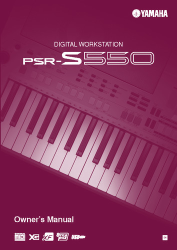 Yamaha psr s550 - yamaha, instruction